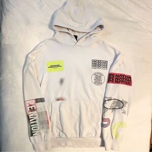 PE Nation Circuit Graphic Print Hoodie Sweatshirt Men’s M logos blur organic